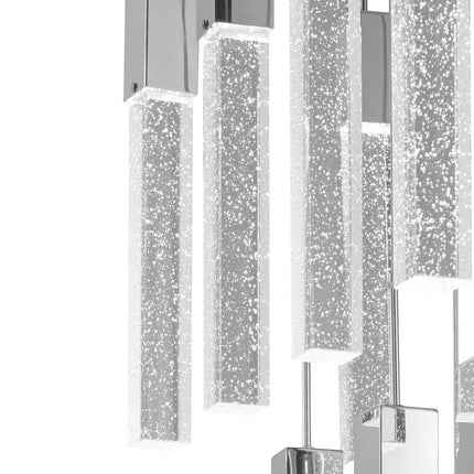 Silver And Clear Multi Light Metal Dimmable Chandelier With Clear Shades HomeRoots
