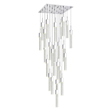 Silver And Clear Multi Light Metal Dimmable Chandelier With Clear Shades HomeRoots