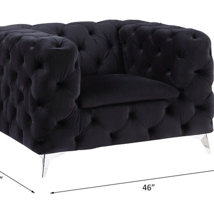 ACME 55922 Phifina Chair, Black Velvet