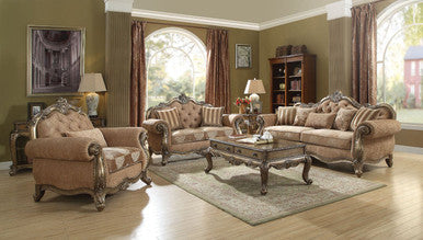 ACME 56030 Ragenardus Sofa with 5 Pillows, Fabric & Vintage Oak ACME Furniture