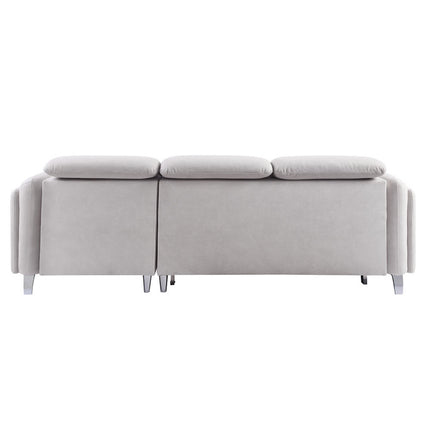ACME 56040 Reyes Sectional Sofa with Sleeper, Beige Nubuck