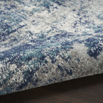10' Ivory Blue And Teal Abstract Runner Rug HomeRoots