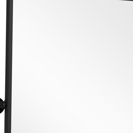 31" Black Metal Tilting Framed Accent Mirror HomeRoots