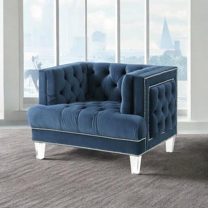 ACME 56457 Ansario Chair, Blue Velvet