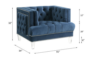 ACME 56457 Ansario Chair, Blue Velvet ACME Furniture