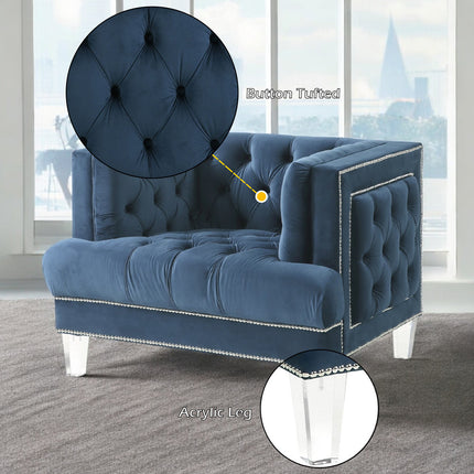 ACME 56457 Ansario Chair, Blue Velvet
