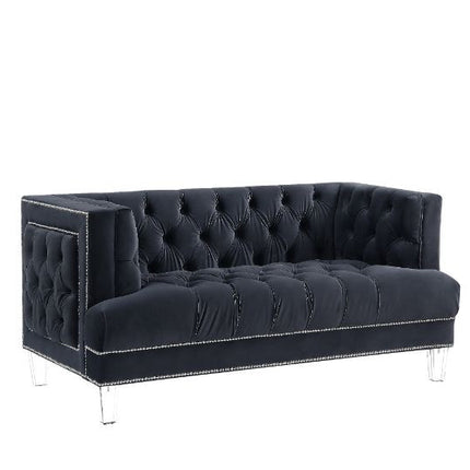 ACME 56461 Ansario Loveseat, Charcoal Velvet