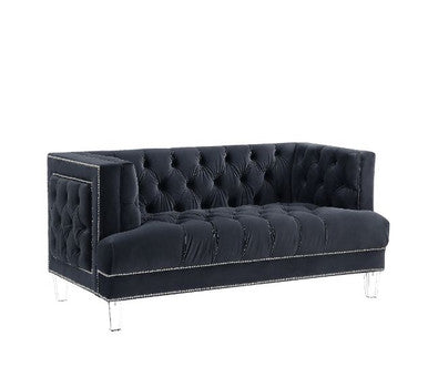 ACME 56461 Ansario Loveseat, Charcoal Velvet ACME Furniture