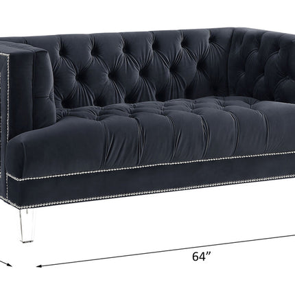 ACME 56461 Ansario Loveseat, Charcoal Velvet