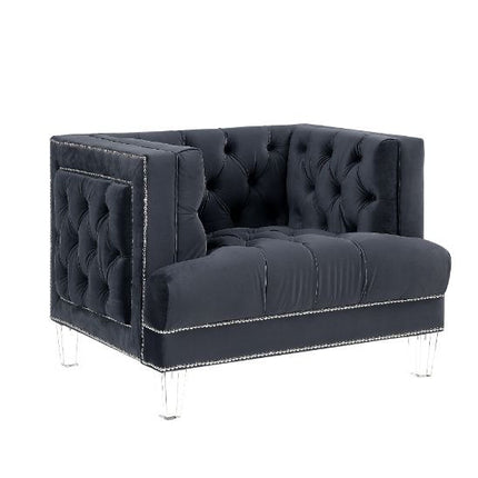 ACME 56462 Ansario Chair, Charcoal Velvet