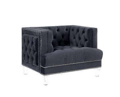 ACME 56462 Ansario Chair, Charcoal Velvet ACME Furniture