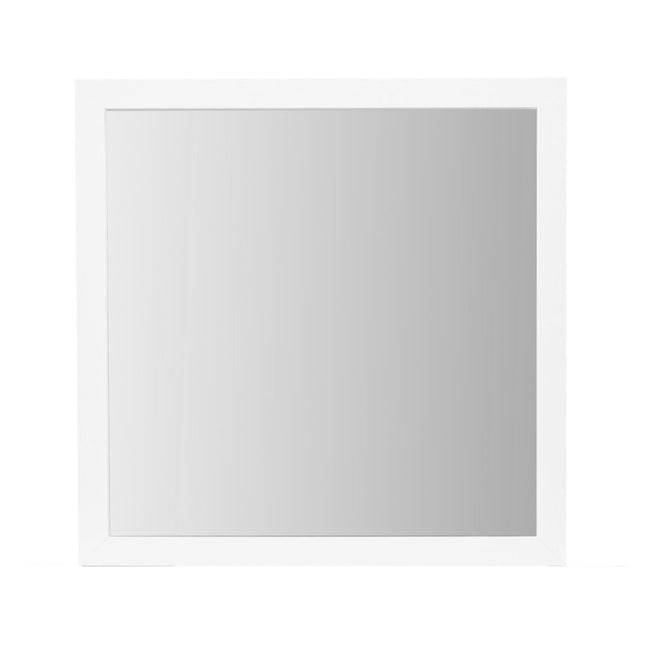 40" White Wood Square Dresser Mount Framed Mirror