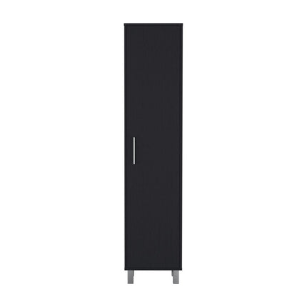 71" Black Wood Pantry Or Storage Cabinet