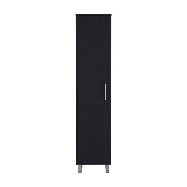 71" Black Wood Pantry Or Storage Cabinet HomeRoots