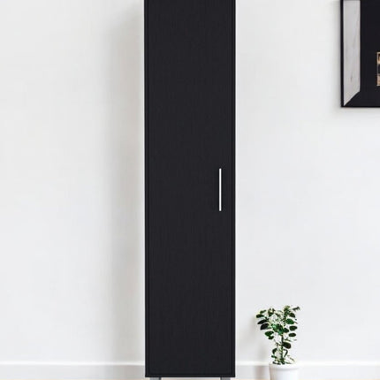 71" Black Wood Pantry Or Storage Cabinet