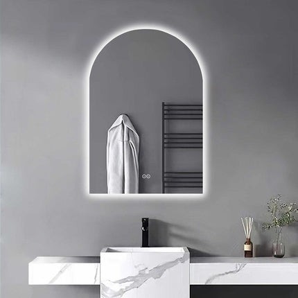 38" Clear Arch Unframed LED Lighted Bathroom Vanity Mirror HomeRoots