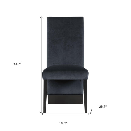 Set of Two Black Upholstered Velvet Dining Side Chairs HomeRoots