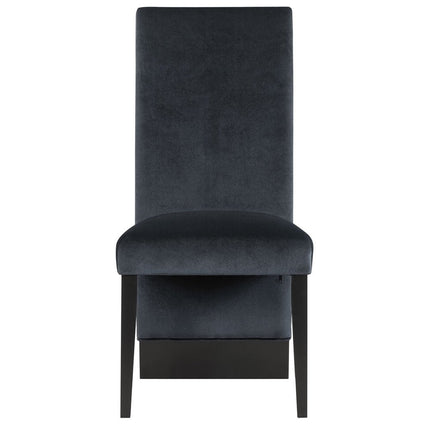 Set of Two Black Upholstered Velvet Dining Side Chairs HomeRoots