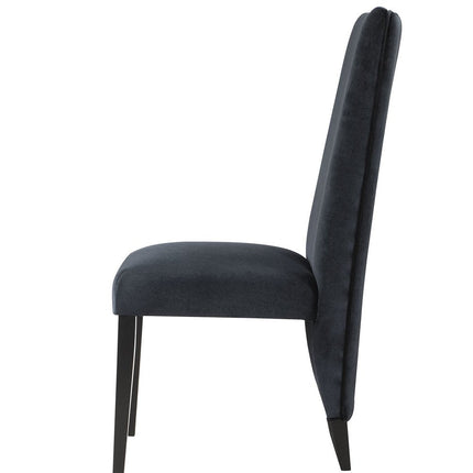 Set of Two Black Upholstered Velvet Dining Side Chairs HomeRoots