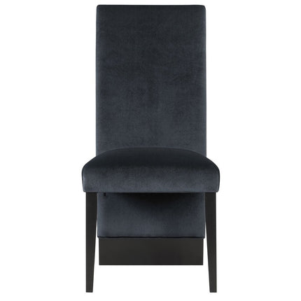 Set of Two Black Upholstered Velvet Dining Side Chairs HomeRoots