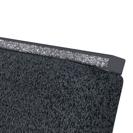 Dark Gray Upholstered Fabric With Faux Crystal Bling Dining Side Chair