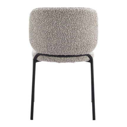 Set of Two Gray and Black Upholstery Dining Side Chairs
