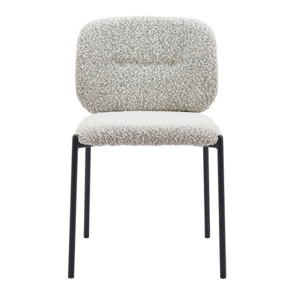 Set of Two Gray and Black Upholstery Dining Side Chairs