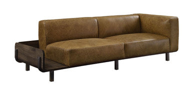 ACME 56500 Blanca Sofa, Chestnut Top Grain Leather & Rustic Oak ACME Furniture