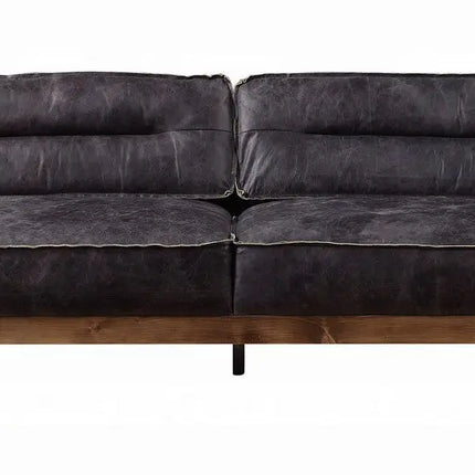 ACME 56505 Silchester Sofa, Antique Ebony Top Grain Leather ACME Furniture