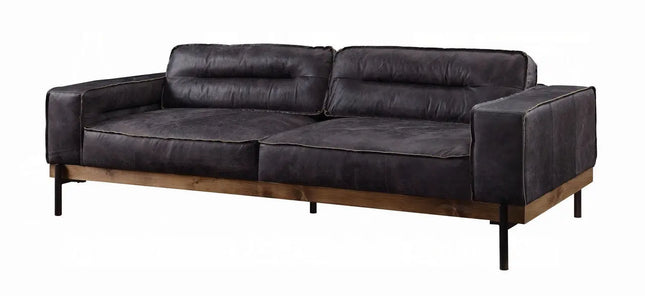 ACME 56505 Silchester Sofa, Antique Ebony Top Grain Leather ACME Furniture