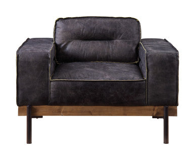 ACME 56507 Silchester Chair, Antique Ebony Top Grain Leather ACME Furniture
