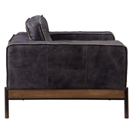 ACME 56507 Silchester Chair, Antique Ebony Top Grain Leather