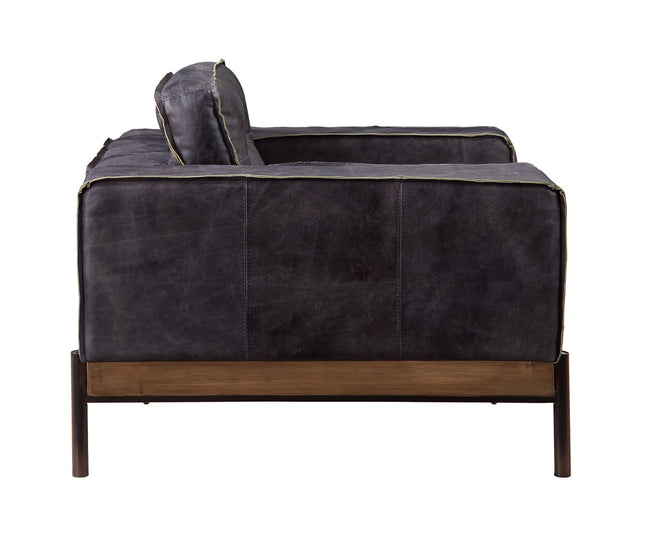 ACME 56507 Silchester Chair, Antique Ebony Top Grain Leather