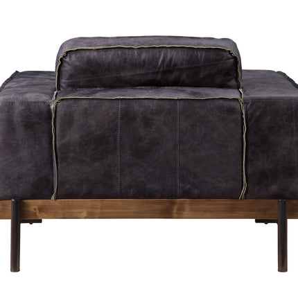 ACME 56507 Silchester Chair, Antique Ebony Top Grain Leather
