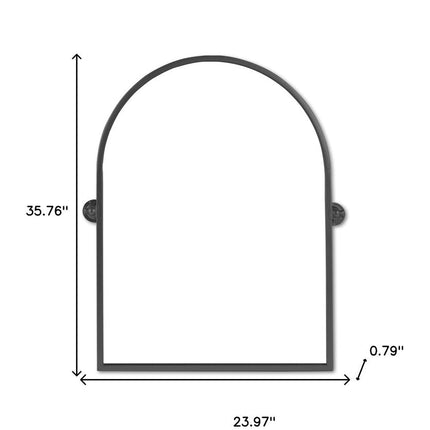 36" Black Metal Arch Tilting Framed Accent Mirror HomeRoots