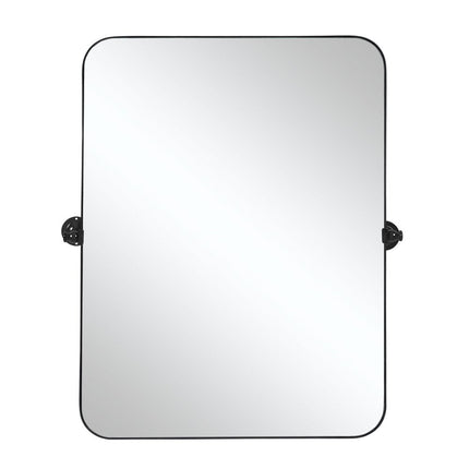 36" Black Metal Tilting Framed Accent Mirror HomeRoots