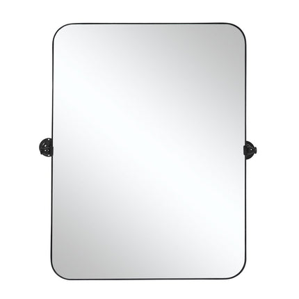 36" Black Metal Tilting Framed Accent Mirror