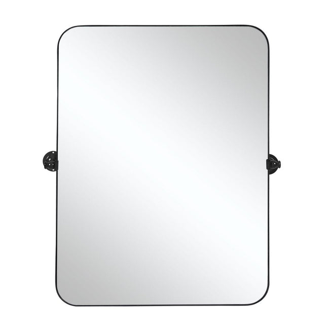 36" Black Metal Tilting Framed Accent Mirror HomeRoots