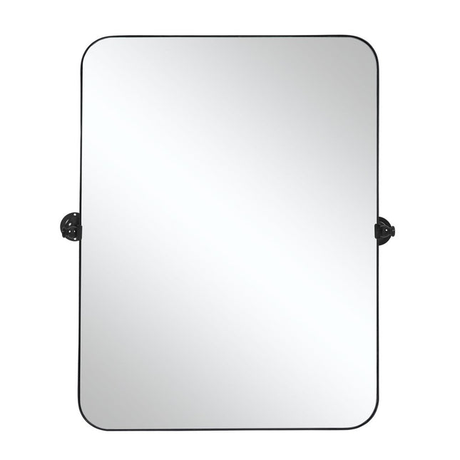 36" Black Metal Tilting Framed Accent Mirror