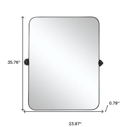 36" Black Metal Tilting Framed Accent Mirror HomeRoots