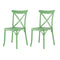 Set of Two Green Heavy Duty Plastic Outdoor Stacking Dining Chairs HomeRoots