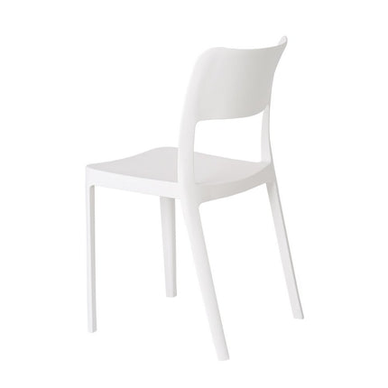 Set of Two White Heavy Duty Plastic Outdoor Stacking Accent Chairs HomeRoots