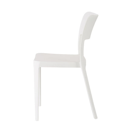 Set of Two White Heavy Duty Plastic Outdoor Stacking Accent Chairs HomeRoots