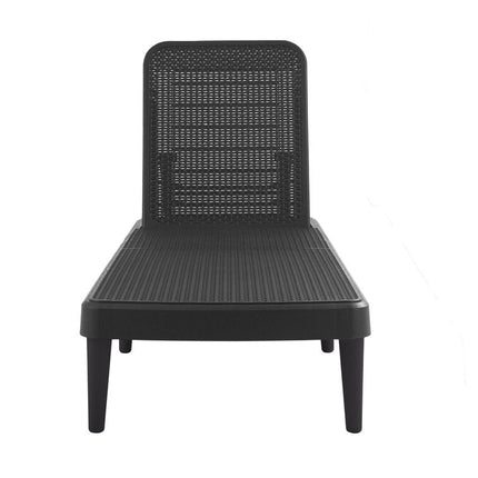 75" Black Heavy Duty Plastic Outdoor Stacking Chaise Lounge HomeRoots