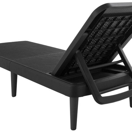 75" Black Heavy Duty Plastic Outdoor Stacking Chaise Lounge HomeRoots