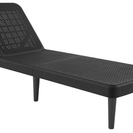 75" Black Heavy Duty Plastic Outdoor Stacking Chaise Lounge HomeRoots