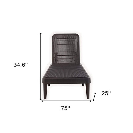 75" Brown Heavy Duty Plastic Outdoor Stacking Chaise Lounge HomeRoots