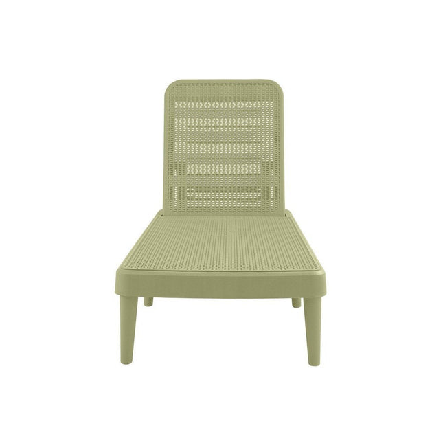 75" Sage Heavy Duty Plastic Outdoor Stacking Chaise Lounge HomeRoots