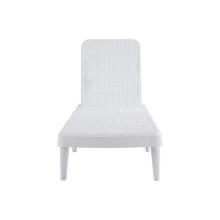 75" White Heavy Duty Plastic Outdoor Stacking Chaise Lounge HomeRoots