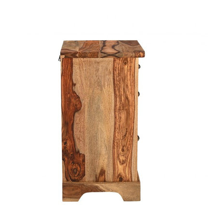 30" Natural Solid Wood Three Drawers Filing Cabinet HomeRoots